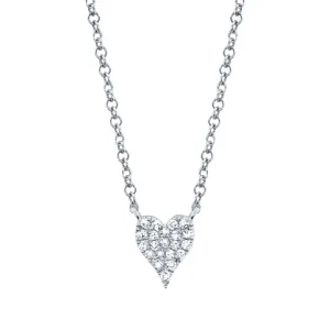 0.05CT DIAMOND PAVE HEART PENDANT NECKLACE MINI - SC55006732