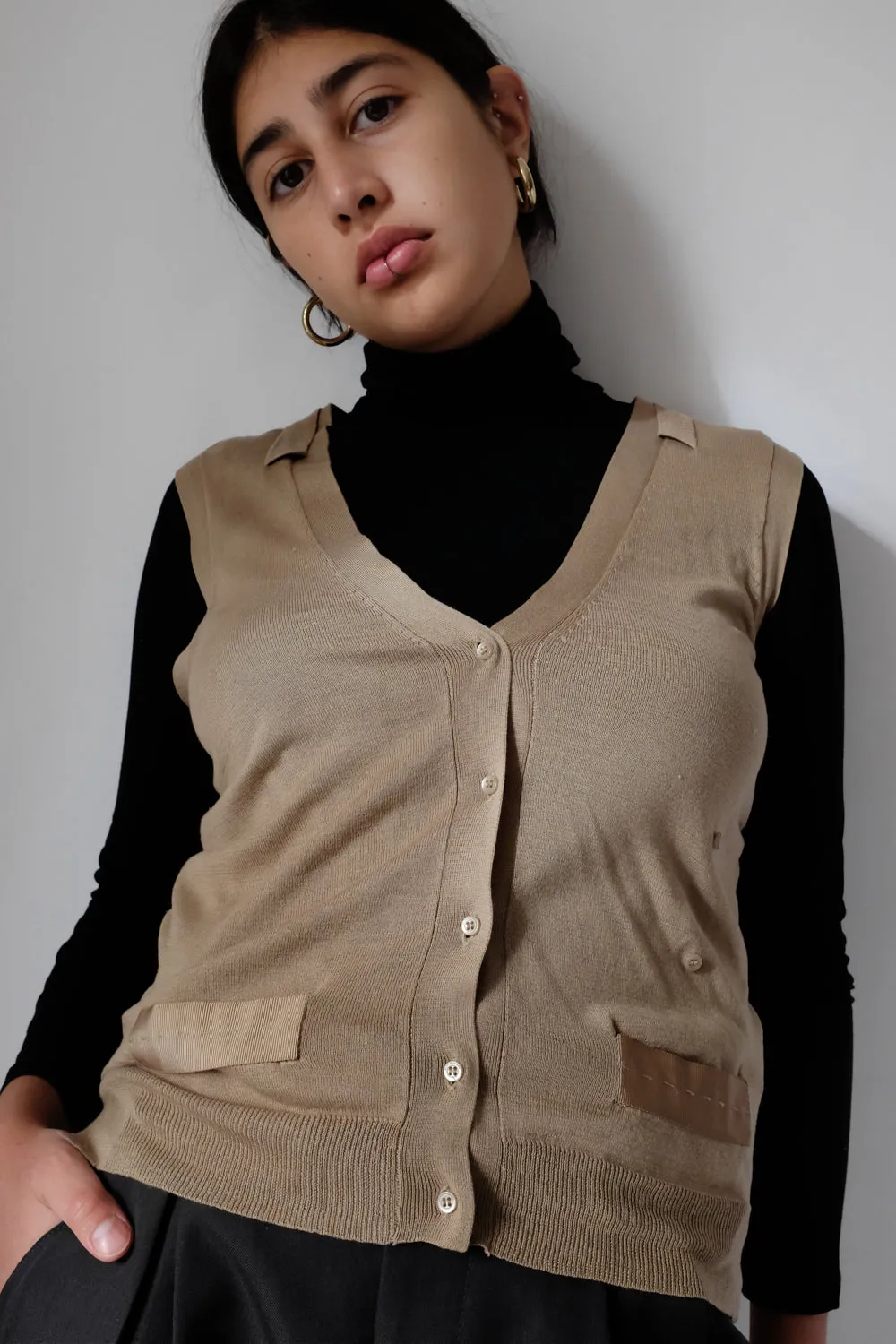 0063_BY MALENE BIRGER BEIGE CASHMERE SILK VEST