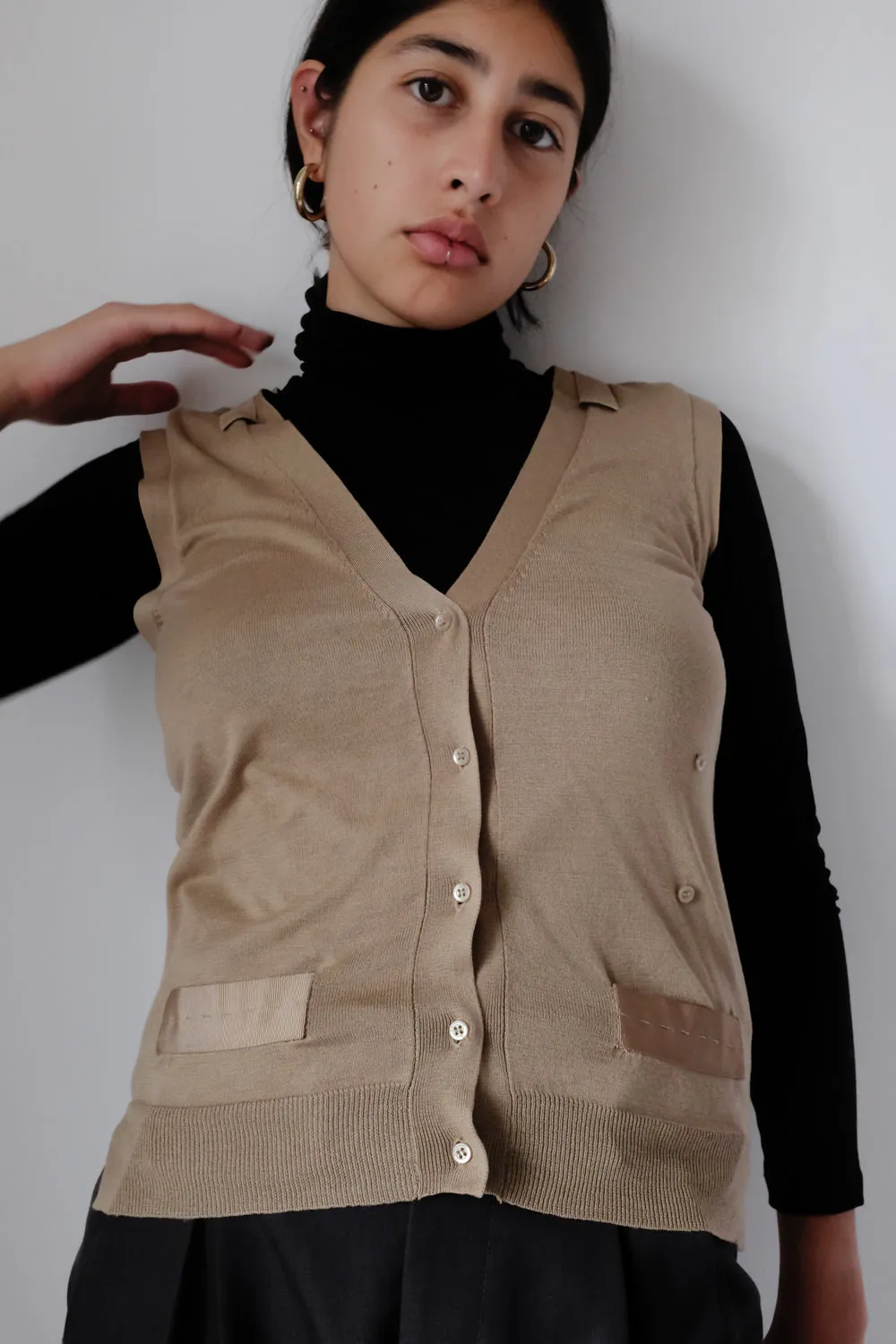 0063_BY MALENE BIRGER BEIGE CASHMERE SILK VEST