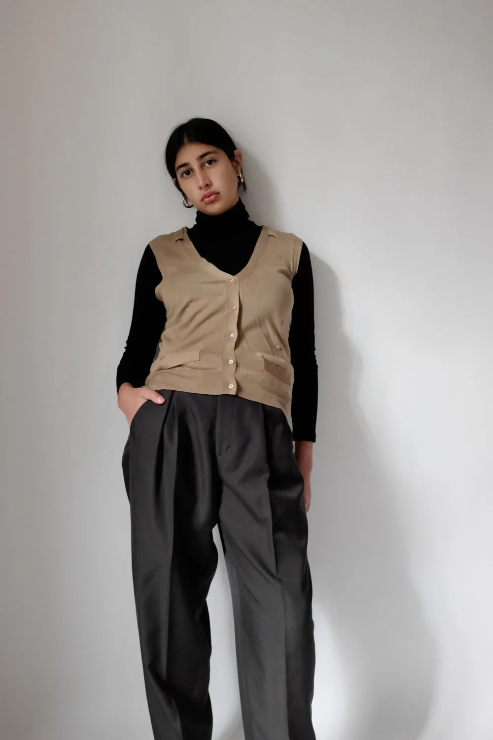 0063_BY MALENE BIRGER BEIGE CASHMERE SILK VEST