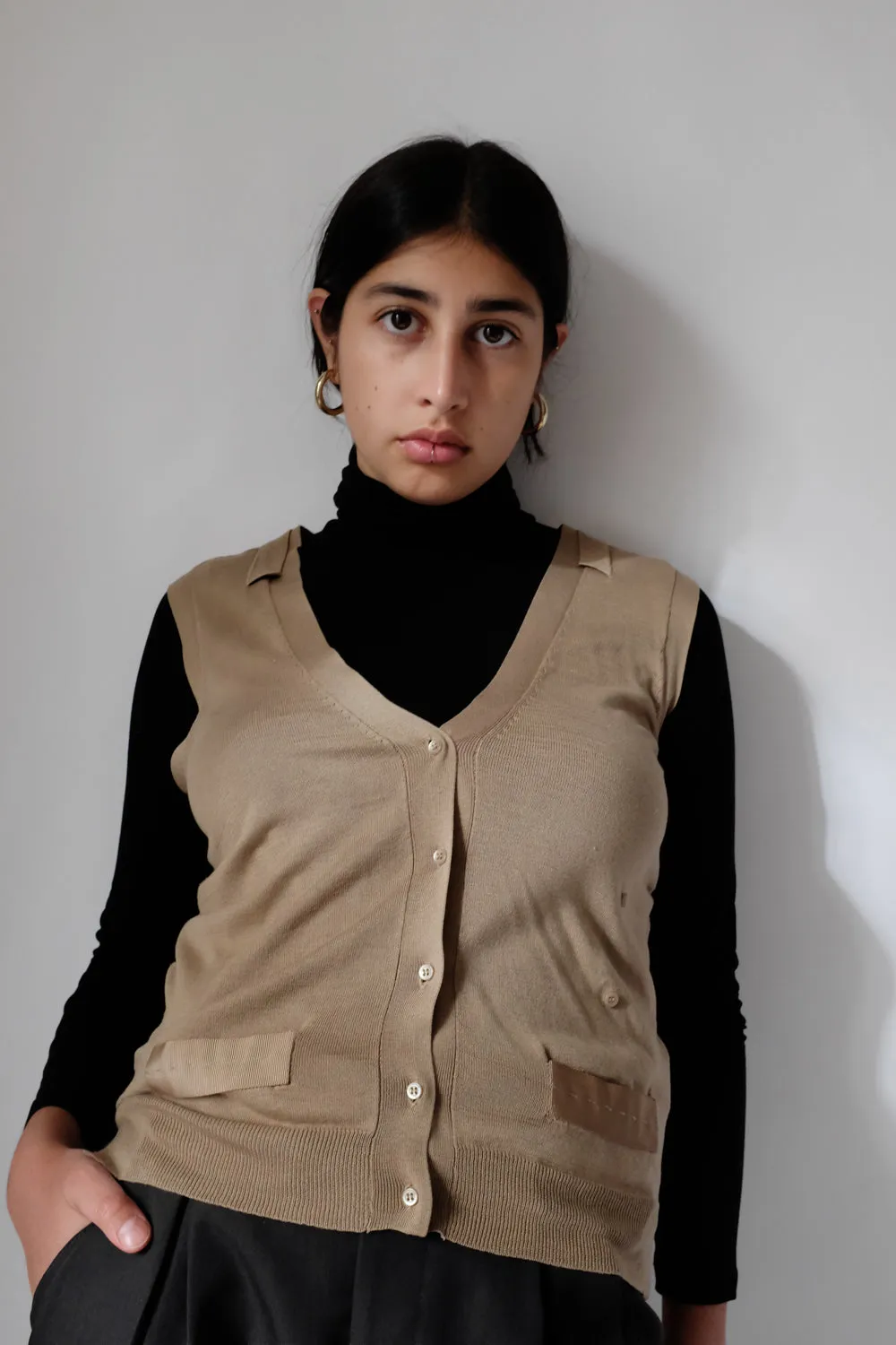 0063_BY MALENE BIRGER BEIGE CASHMERE SILK VEST