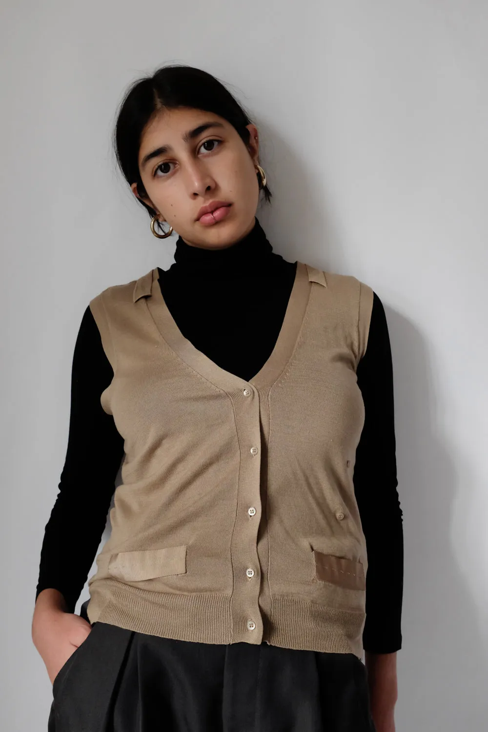0063_BY MALENE BIRGER BEIGE CASHMERE SILK VEST