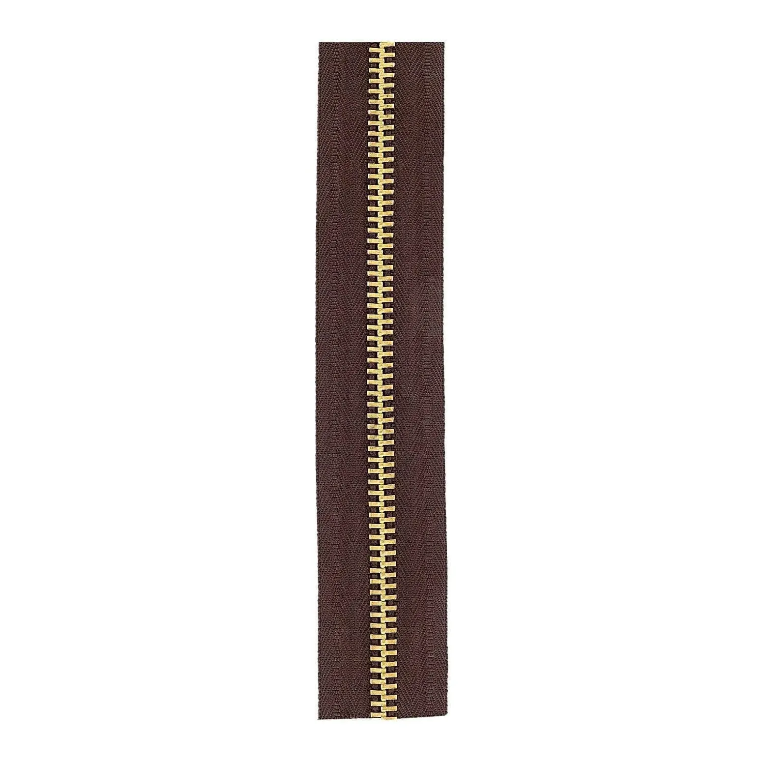 #10 Brown, YKK Metal Chain Zipper Tape with Brass Teeth, #10M-BRO-B