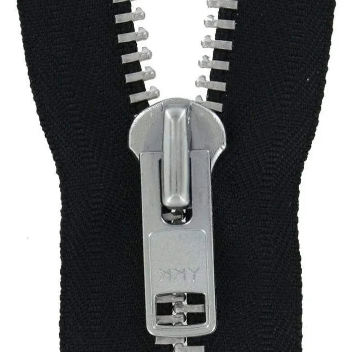 #10 Metal, Black, 36" YKK Separating Jacket Zipper with Aluminum Teeth, #9JK-36-BLK-N