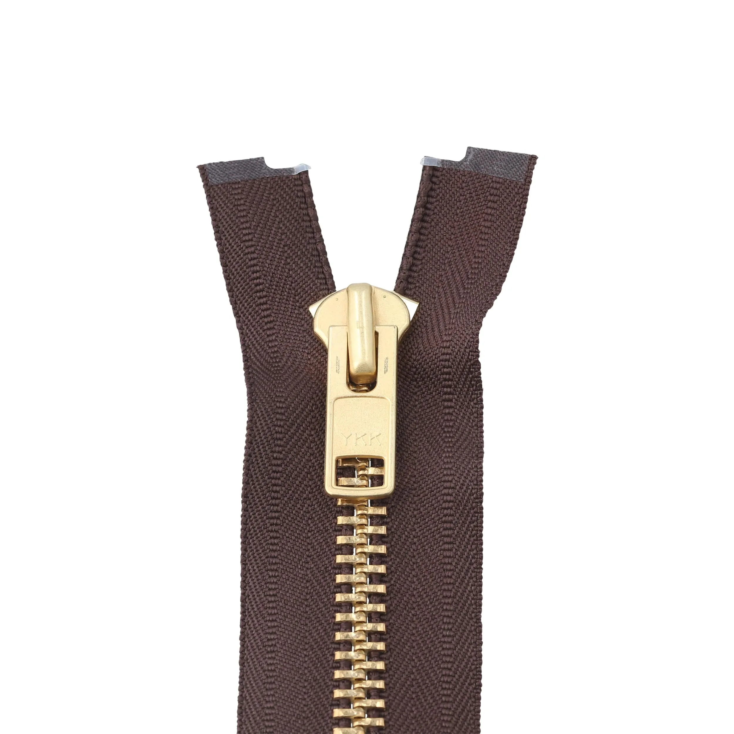#10 Metal, Brown, 20" YKK Separating Jacket Zipper with Brass Teeth, #9JK-20-BRO-B