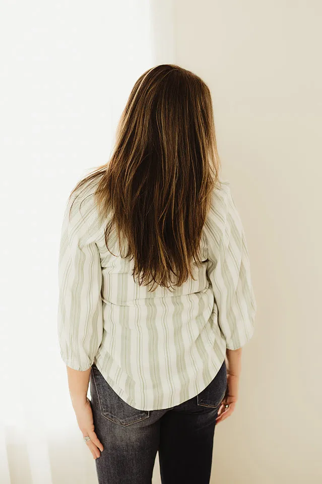 3/4 Raglan Sleeve Button Down