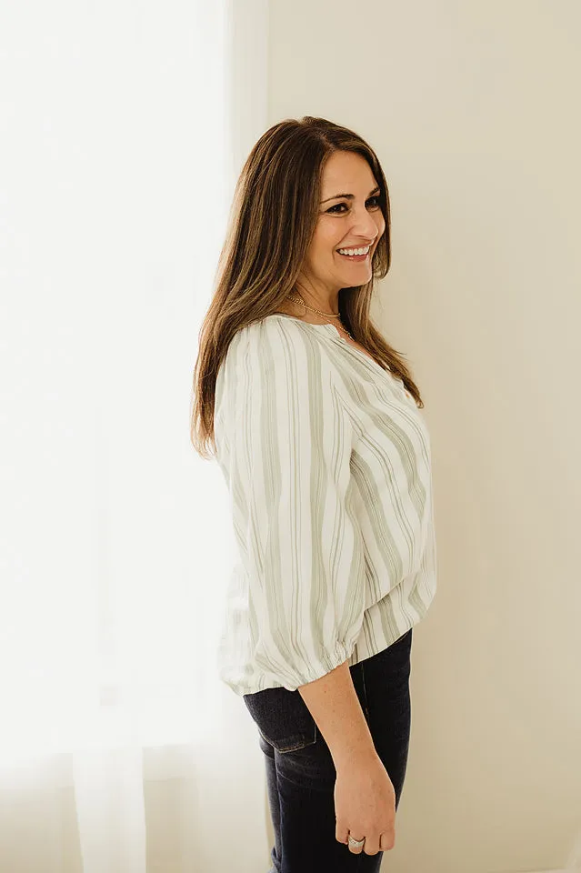 3/4 Raglan Sleeve Button Down