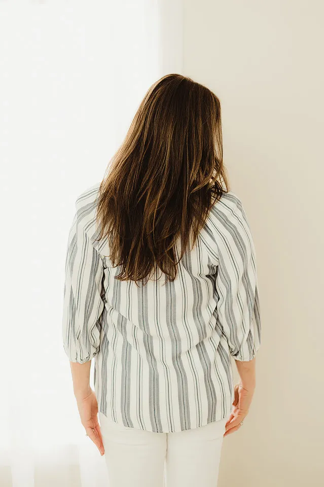 3/4 Raglan Sleeve Button Down