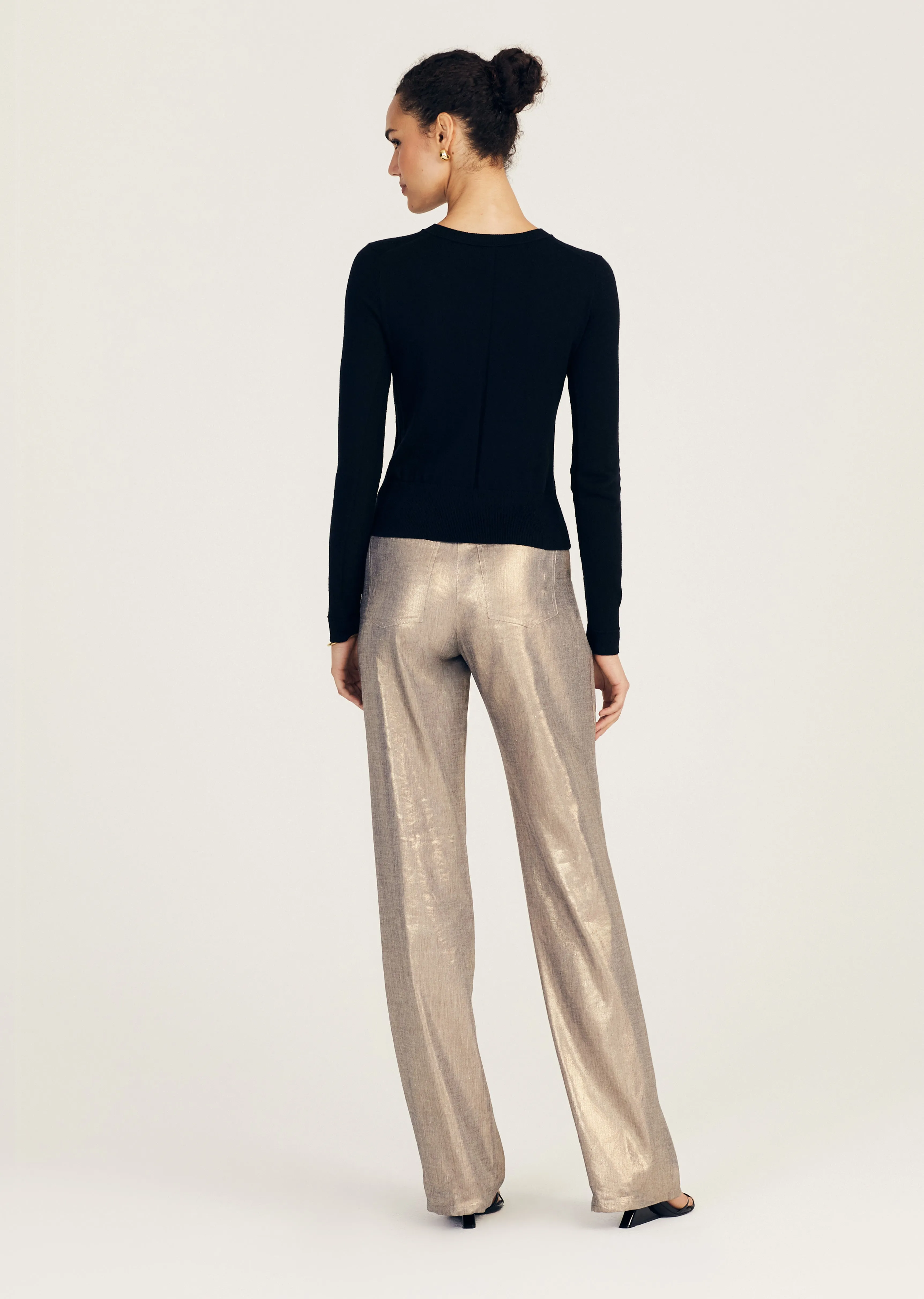 Alizee Long Sleeve Crew Neck Sweater - Black