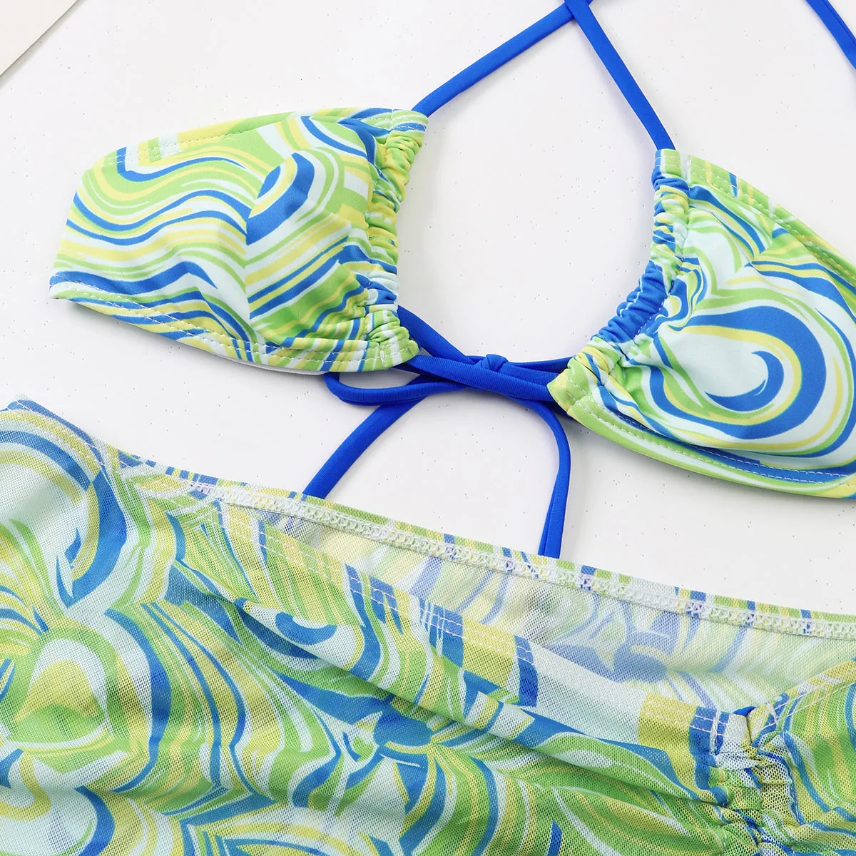 Bali Dreams 3-teiliges Bikini-Set mit Cover-Up-Rock 