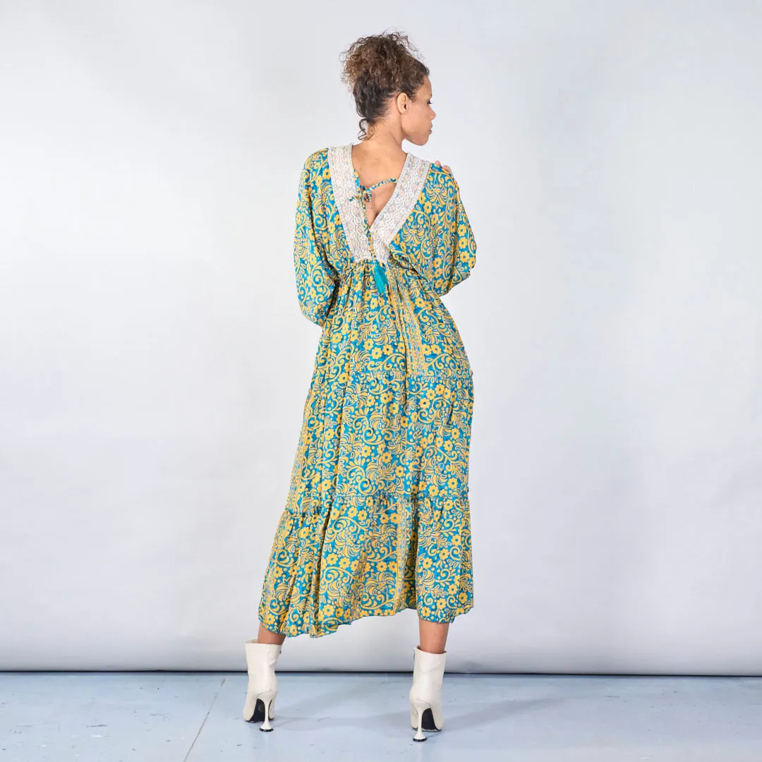 Bohemian maxi dress with lace detail wholesale