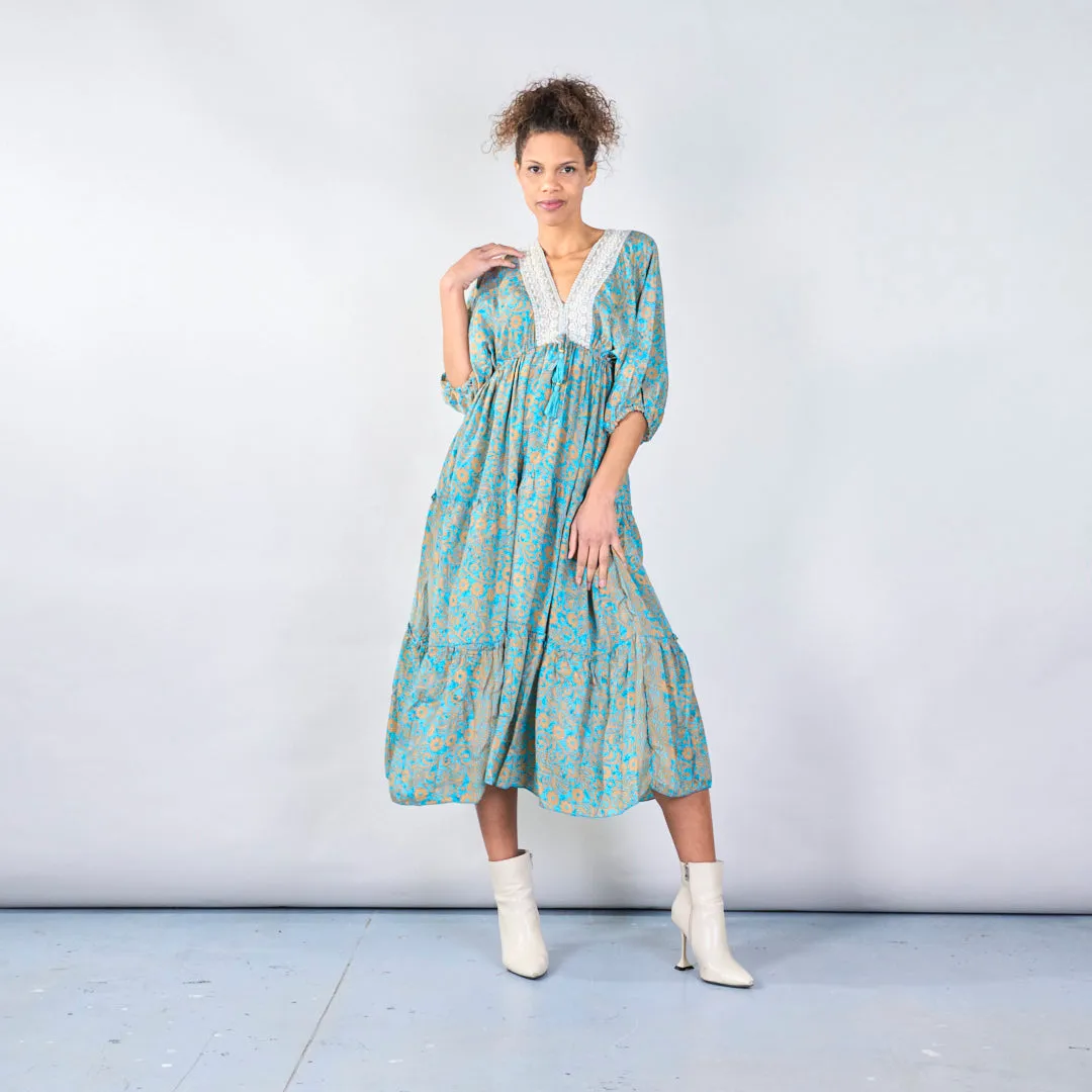 Bohemian maxi dress with lace detail wholesale