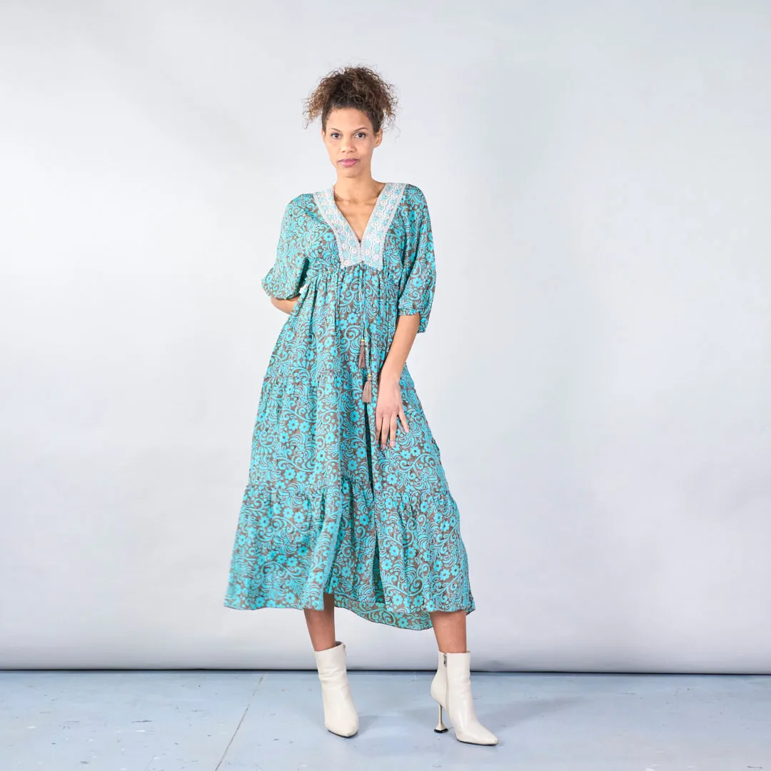 Bohemian maxi dress with lace detail wholesale