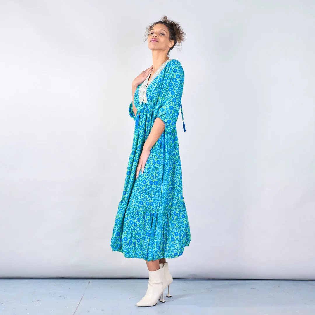 Bohemian maxi dress with lace detail wholesale
