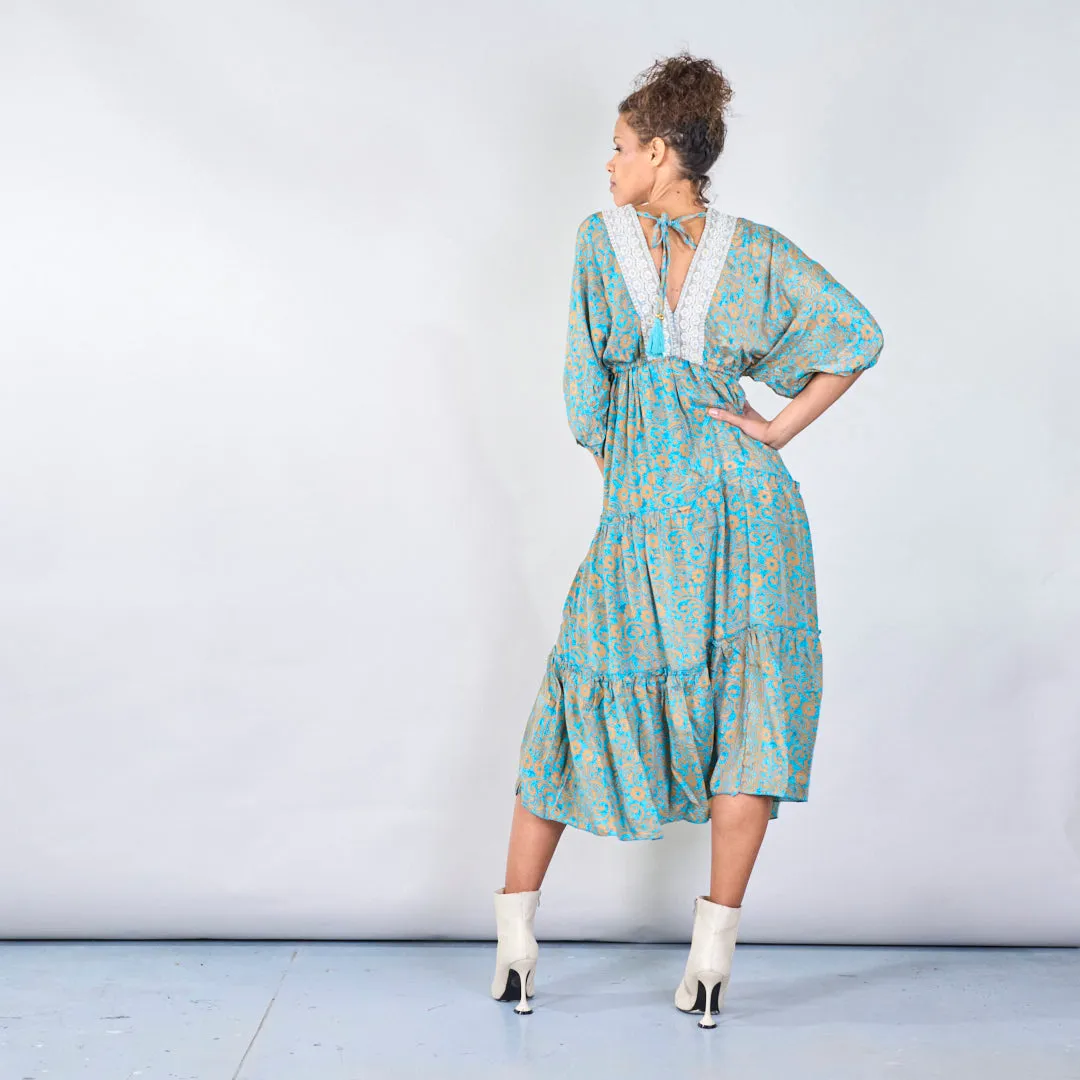 Bohemian maxi dress with lace detail wholesale