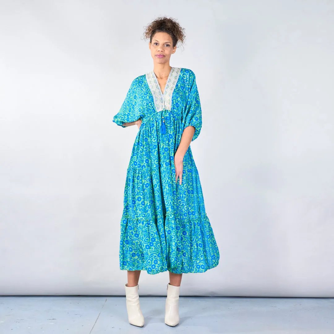 Bohemian maxi dress with lace detail wholesale