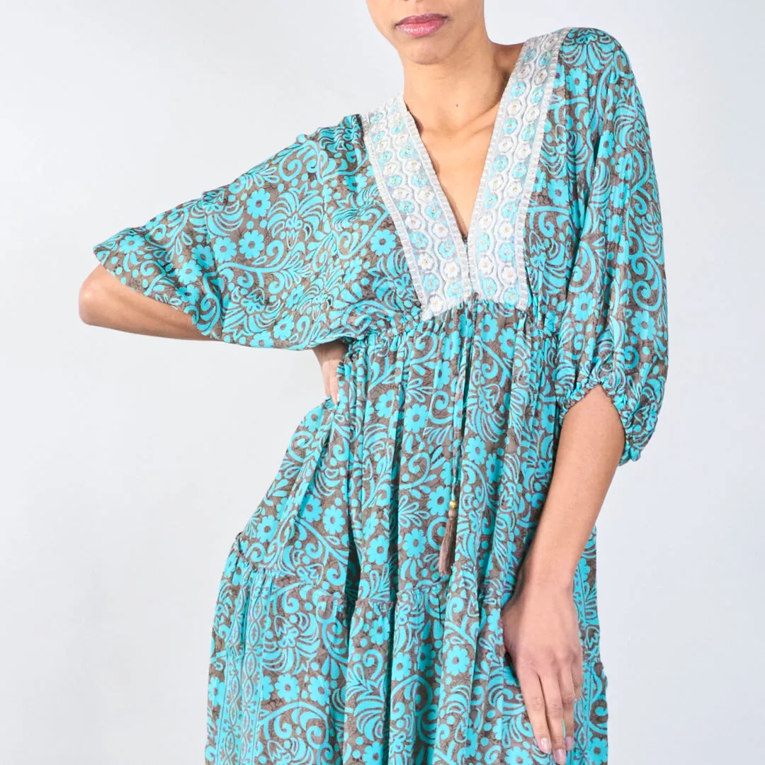 Bohemian maxi dress with lace detail wholesale