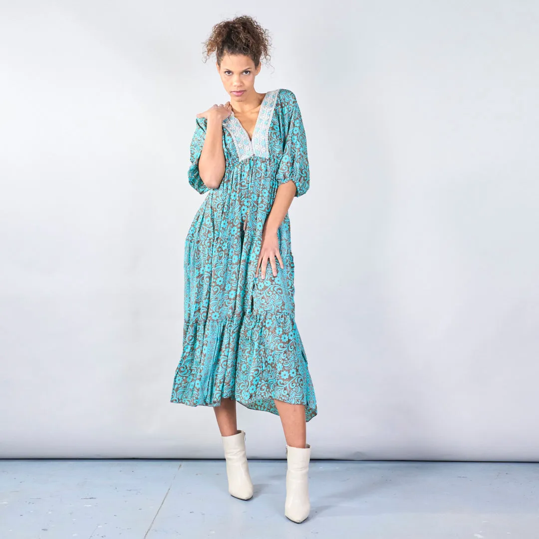 Bohemian maxi dress with lace detail wholesale