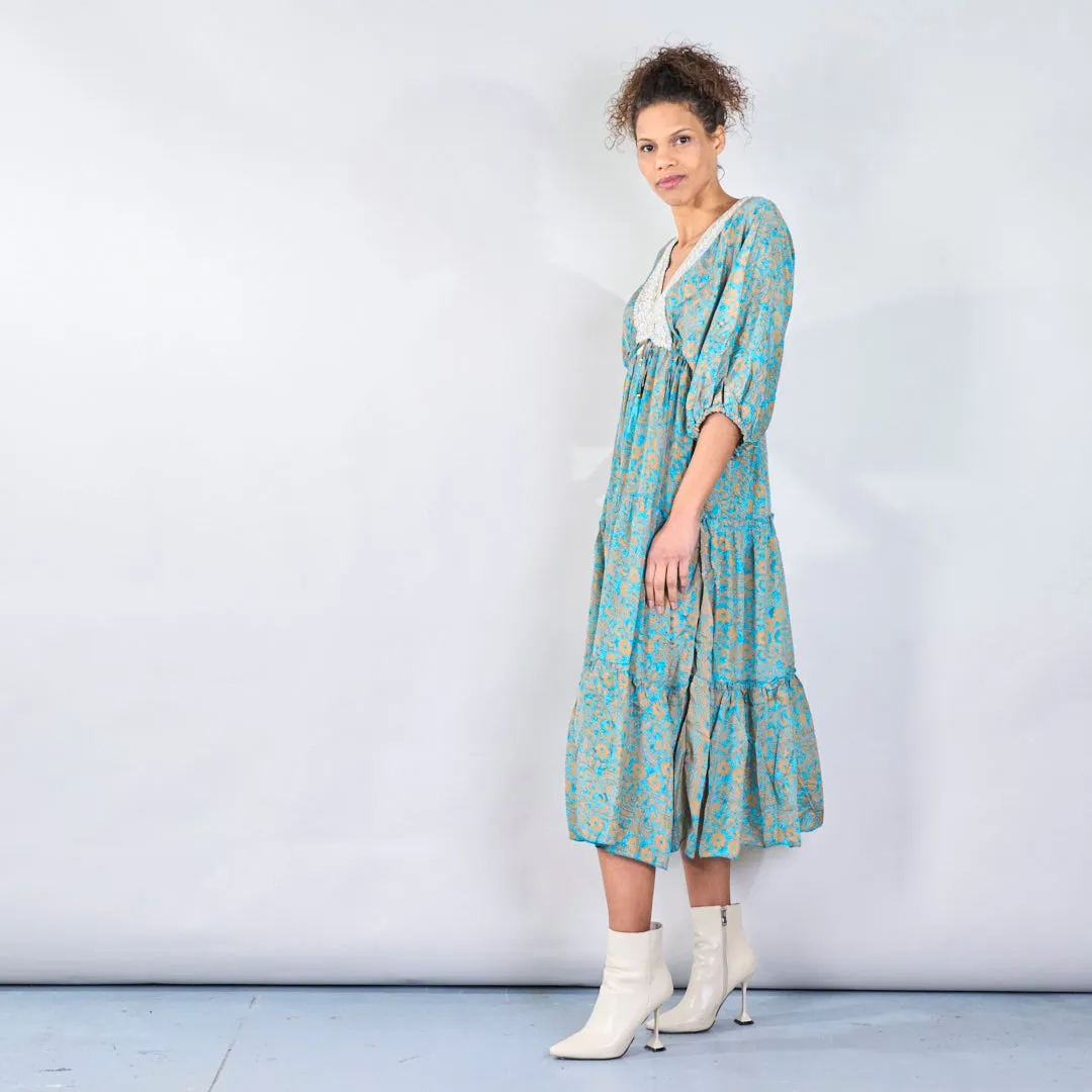 Bohemian maxi dress with lace detail wholesale