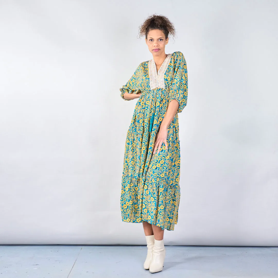 Bohemian maxi dress with lace detail wholesale