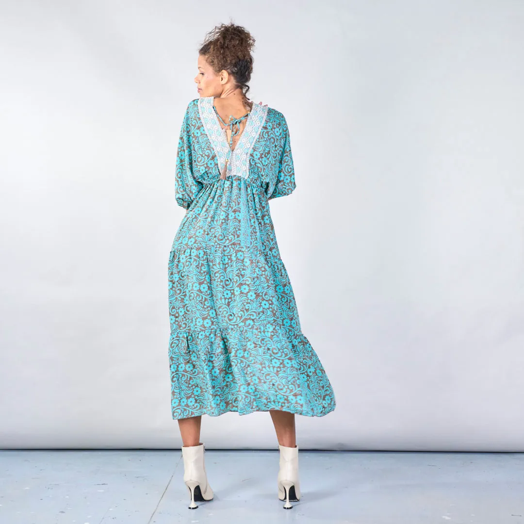 Bohemian maxi dress with lace detail wholesale