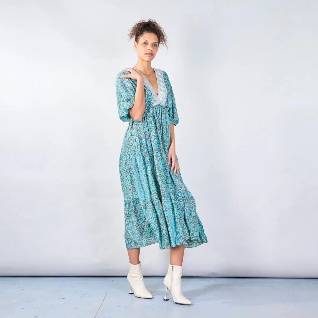 Bohemian maxi dress with lace detail wholesale