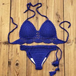 Boho Bella Bohemian - handgefertigter gehäkelter Push-up-Bikini