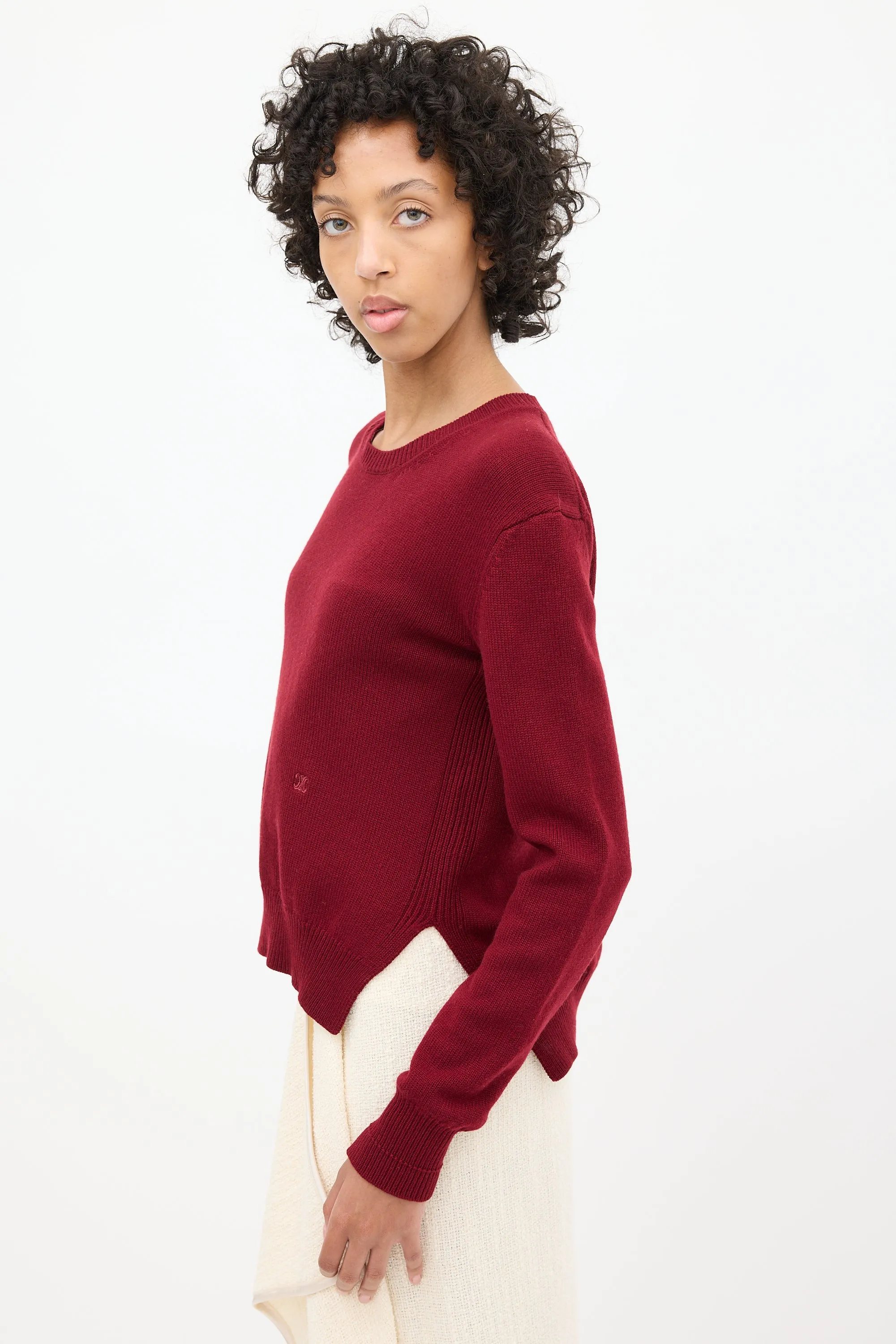 Burgundy Cashmere Triomphe Sweater