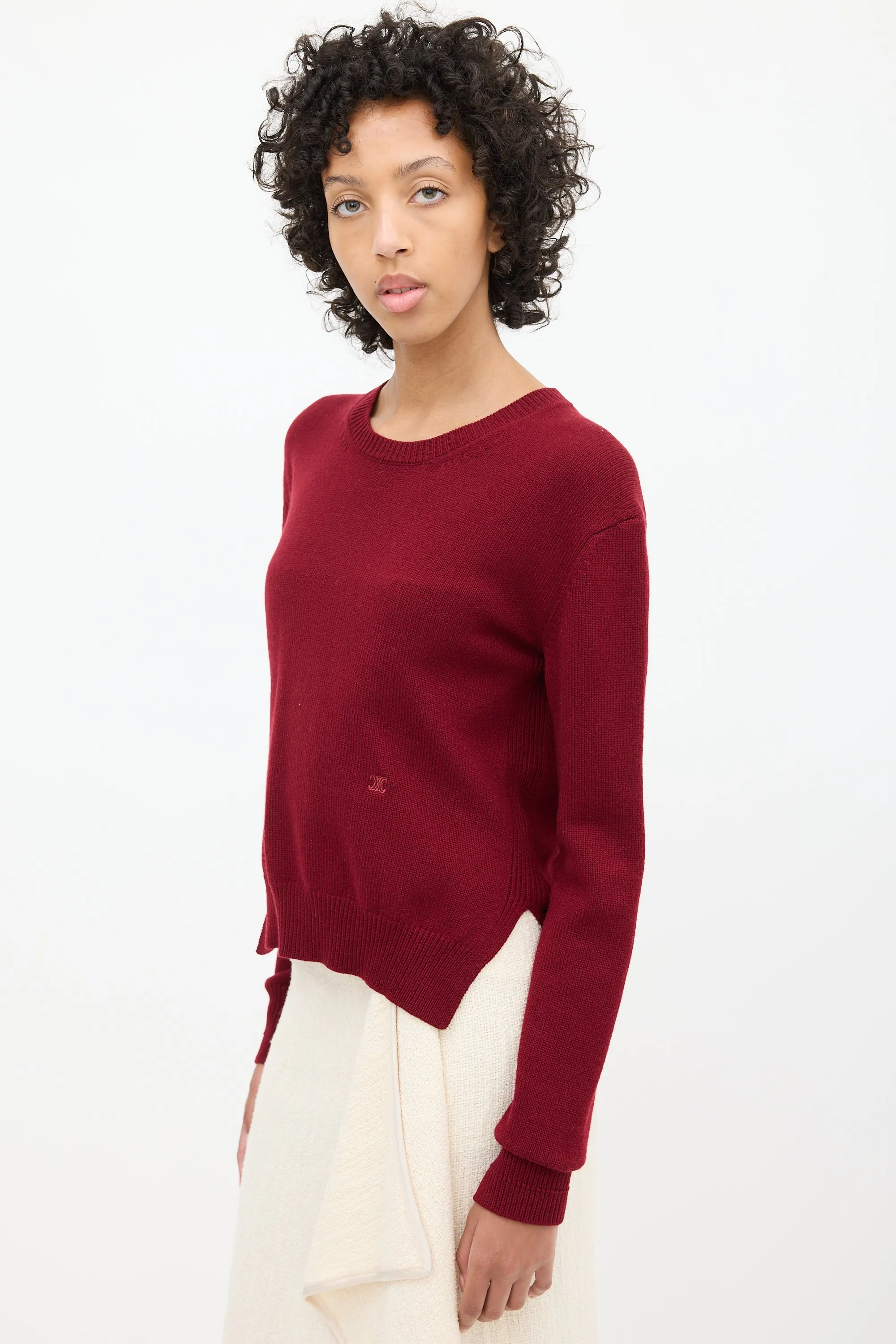 Burgundy Cashmere Triomphe Sweater