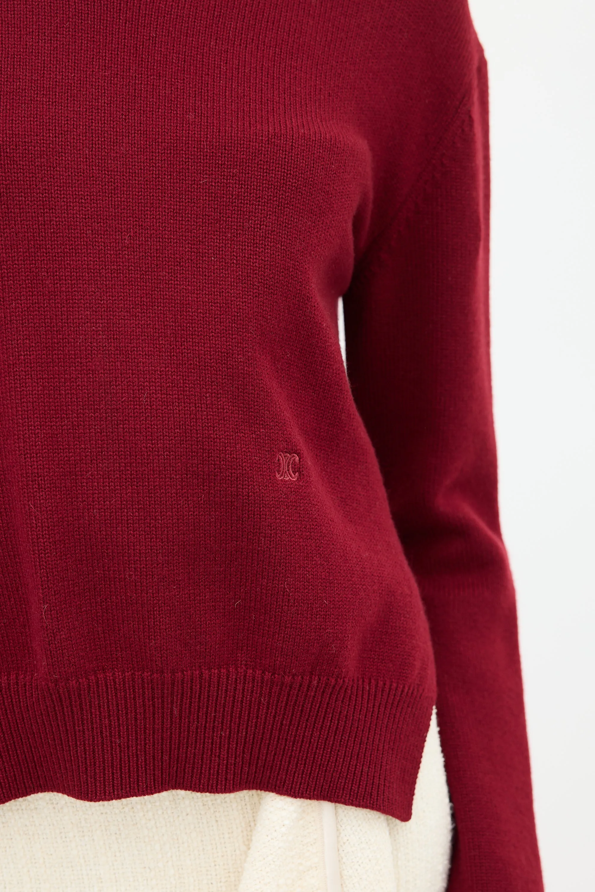 Burgundy Cashmere Triomphe Sweater