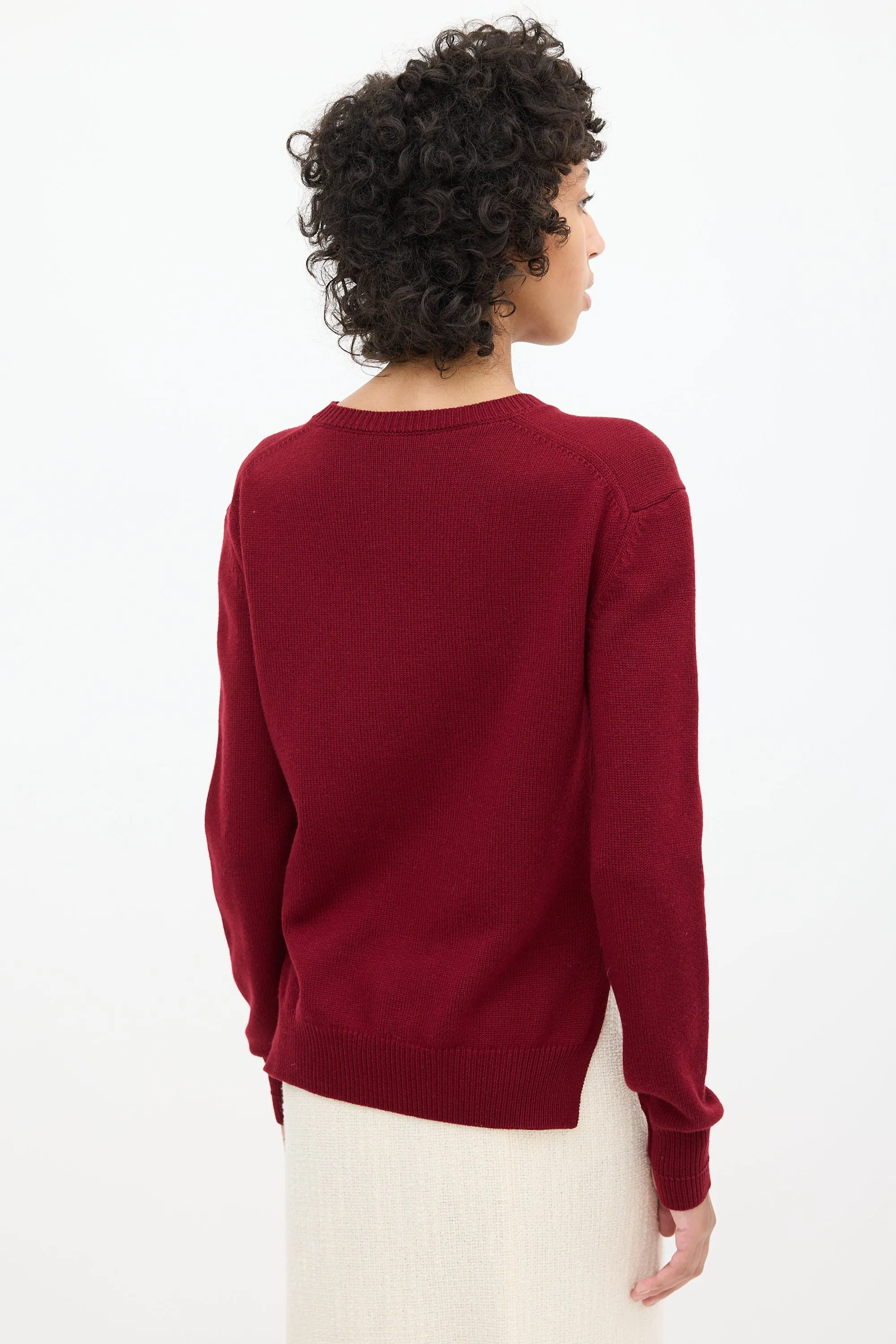 Burgundy Cashmere Triomphe Sweater