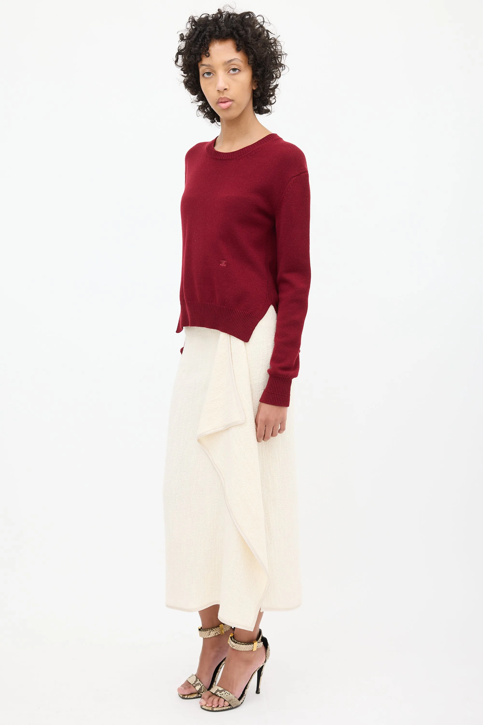 Burgundy Cashmere Triomphe Sweater