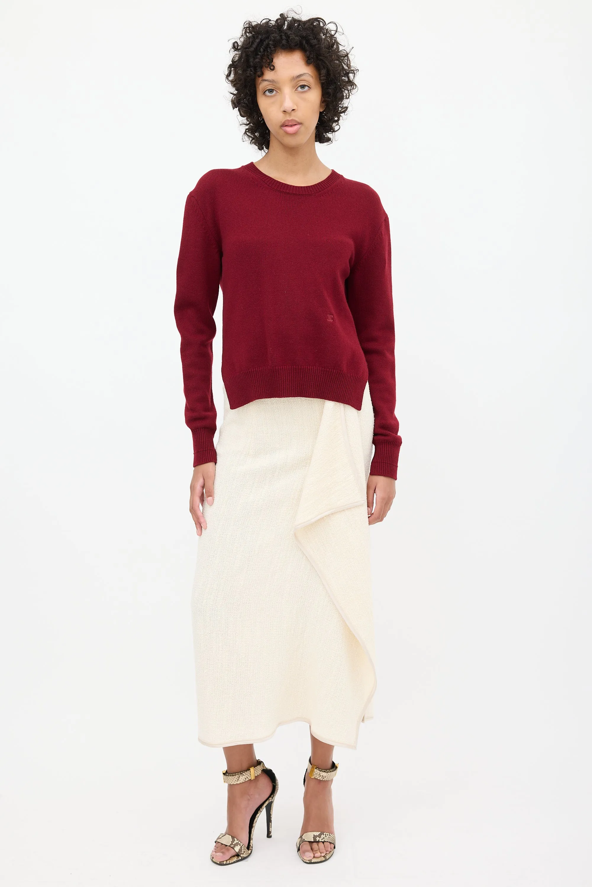 Burgundy Cashmere Triomphe Sweater