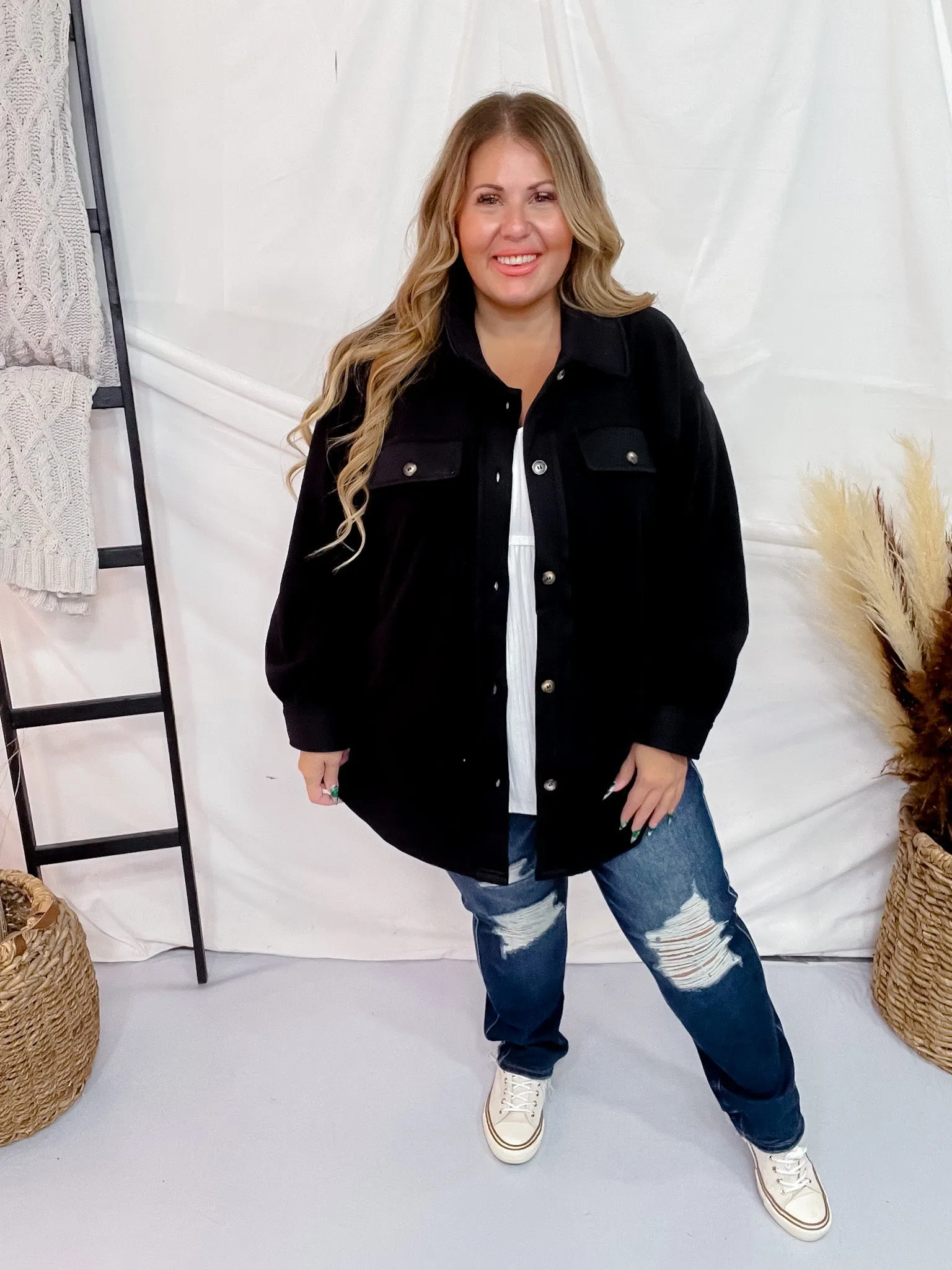 Button Front Shacket FINAL SALE