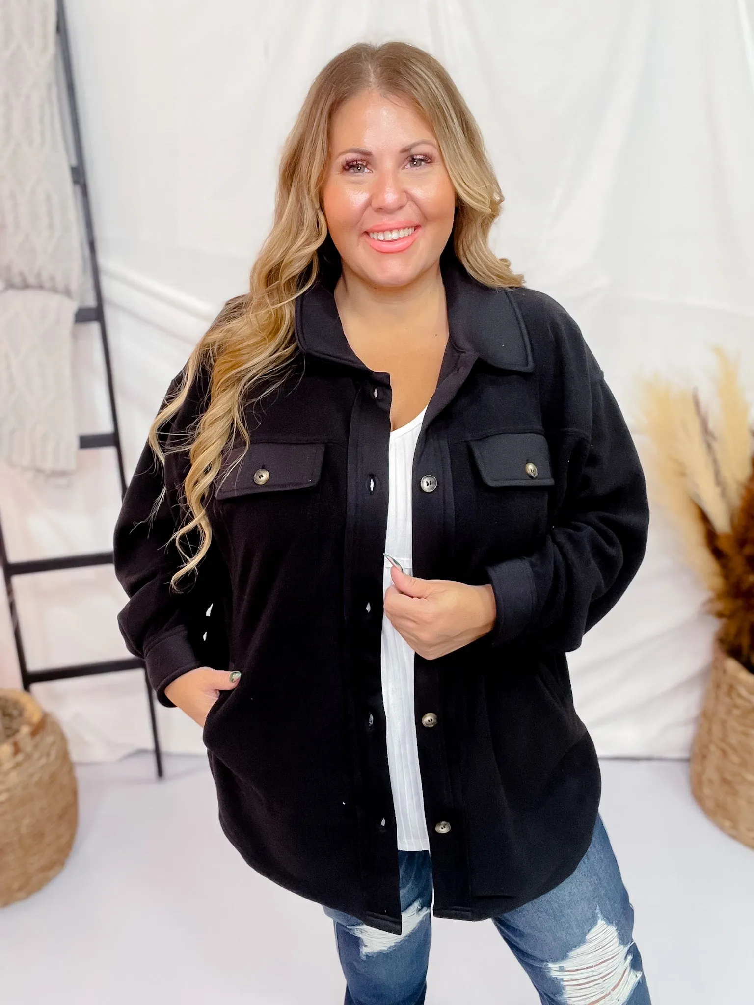 Button Front Shacket FINAL SALE