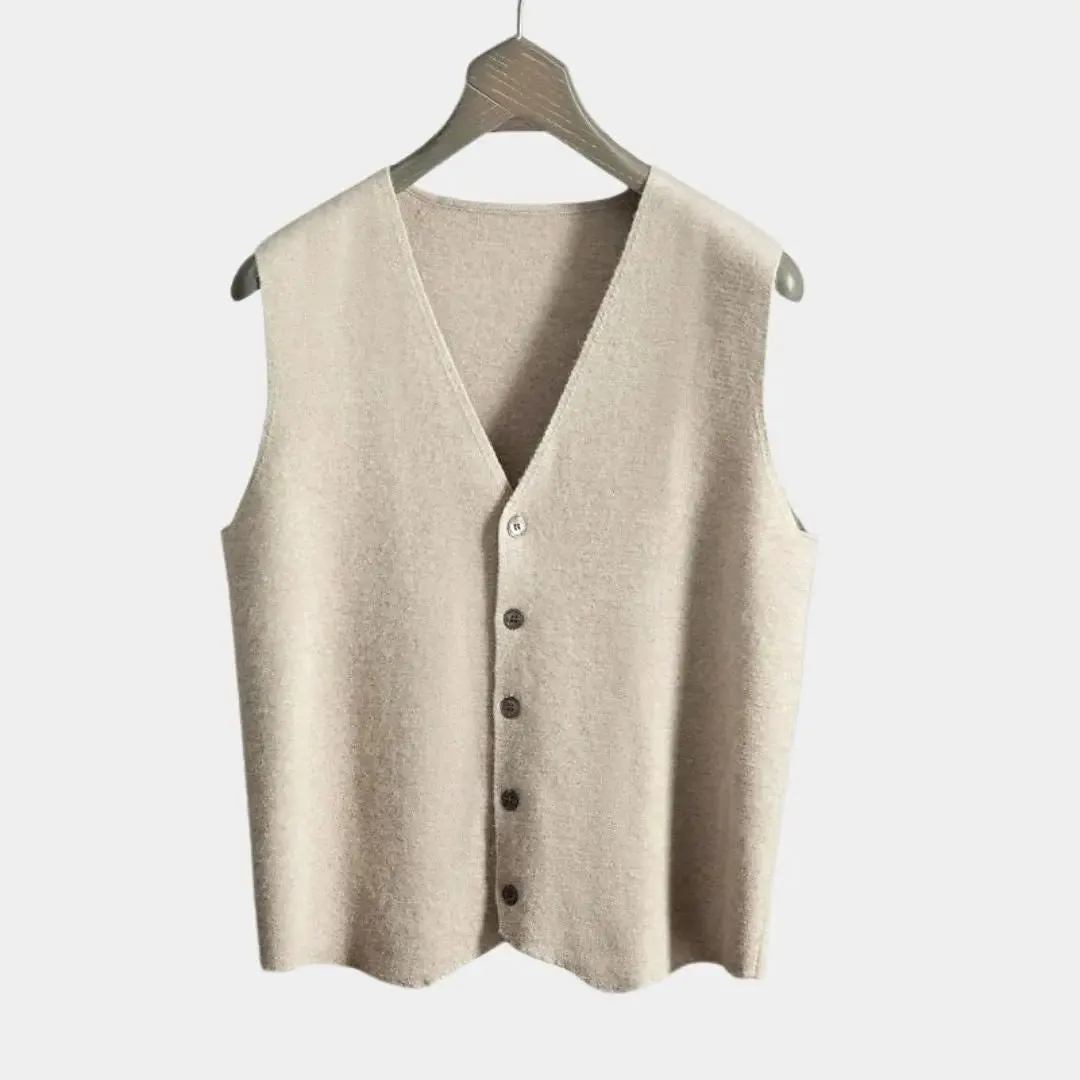 Cashmere Cardigan Vest  - Cross & Crown