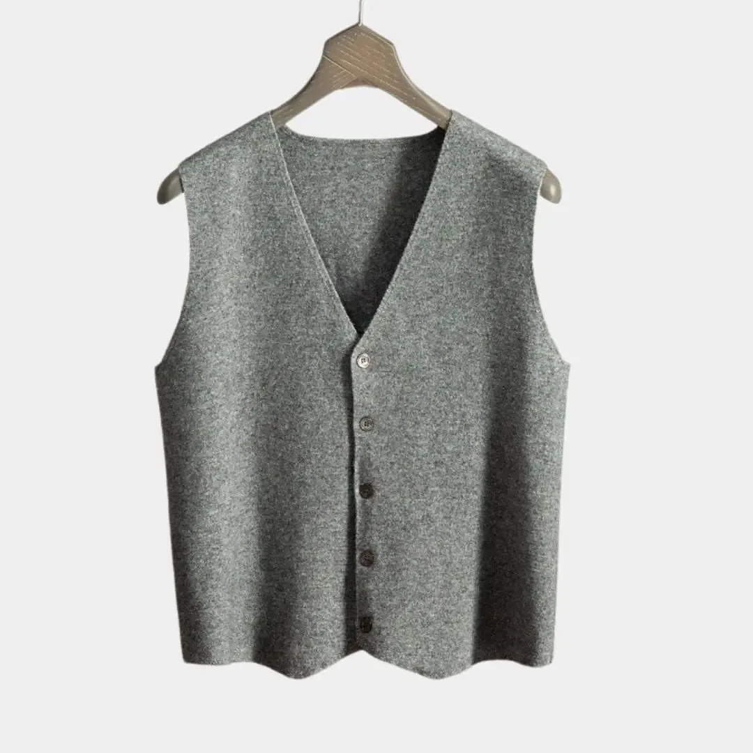 Cashmere Cardigan Vest  - Cross & Crown