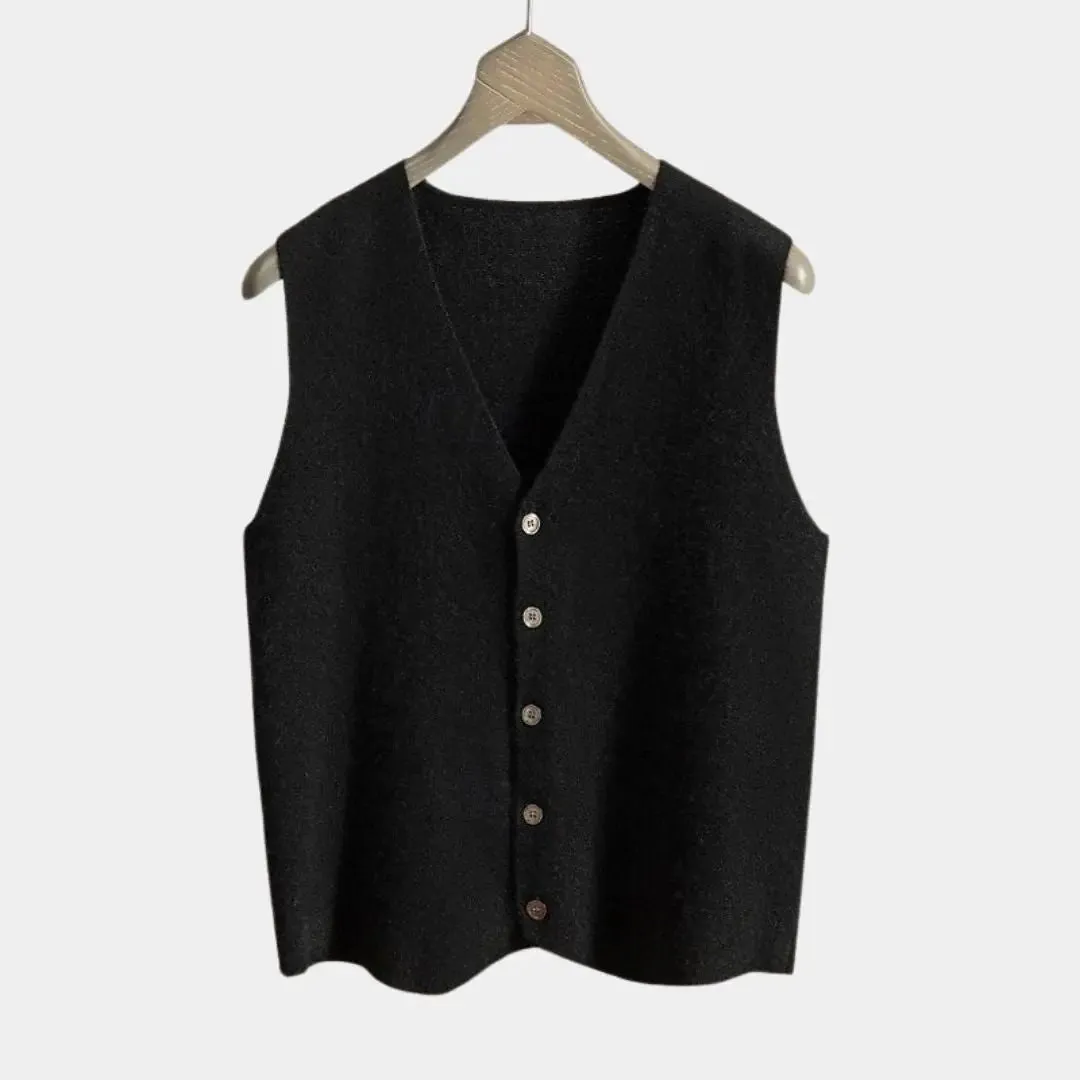 Cashmere Cardigan Vest  - Cross & Crown