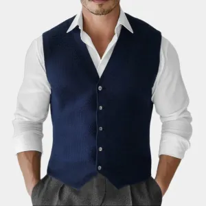 Cashmere Cardigan Vest  - Cross & Crown