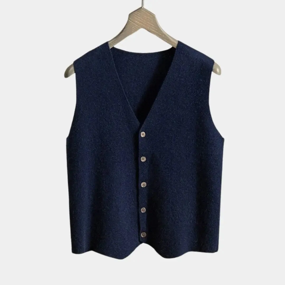 Cashmere Cardigan Vest  - Cross & Crown