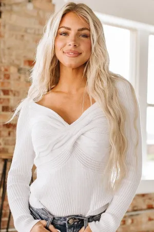 Chana Cable Crossed V-Neck Sweater | DROPSHIP
