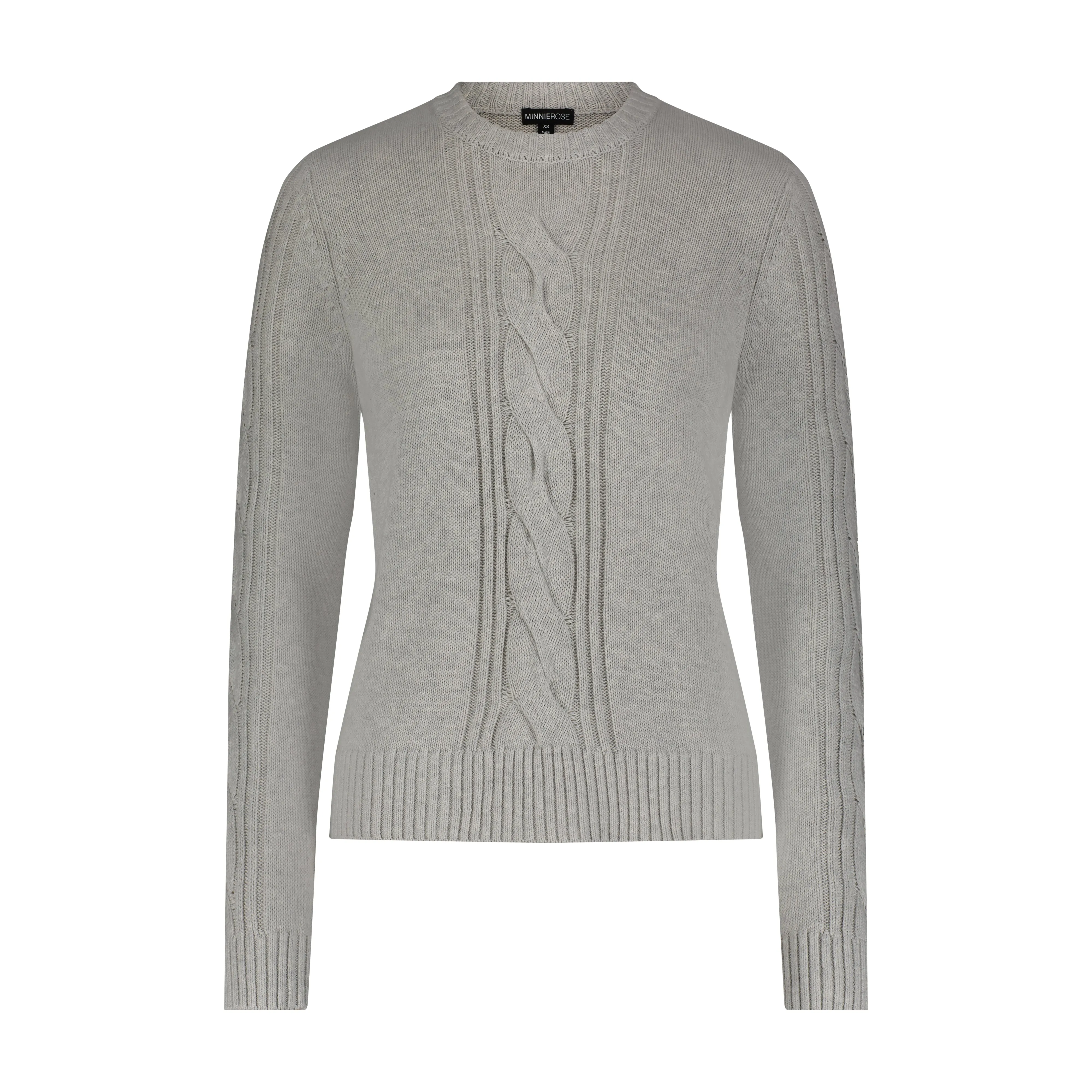 Cotton Cashmere Center Cable Crop Sweater