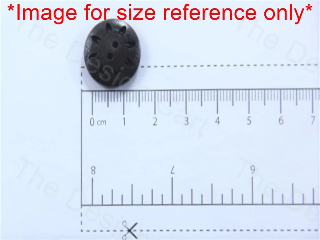 Dark Brown Round Multidesign Holes Design Carved Wooden Buttons