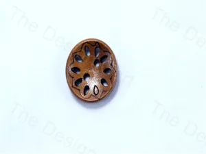Dark Brown Round Multidesign Holes Design Carved Wooden Buttons