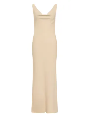 Double Drape Dress in Dune
