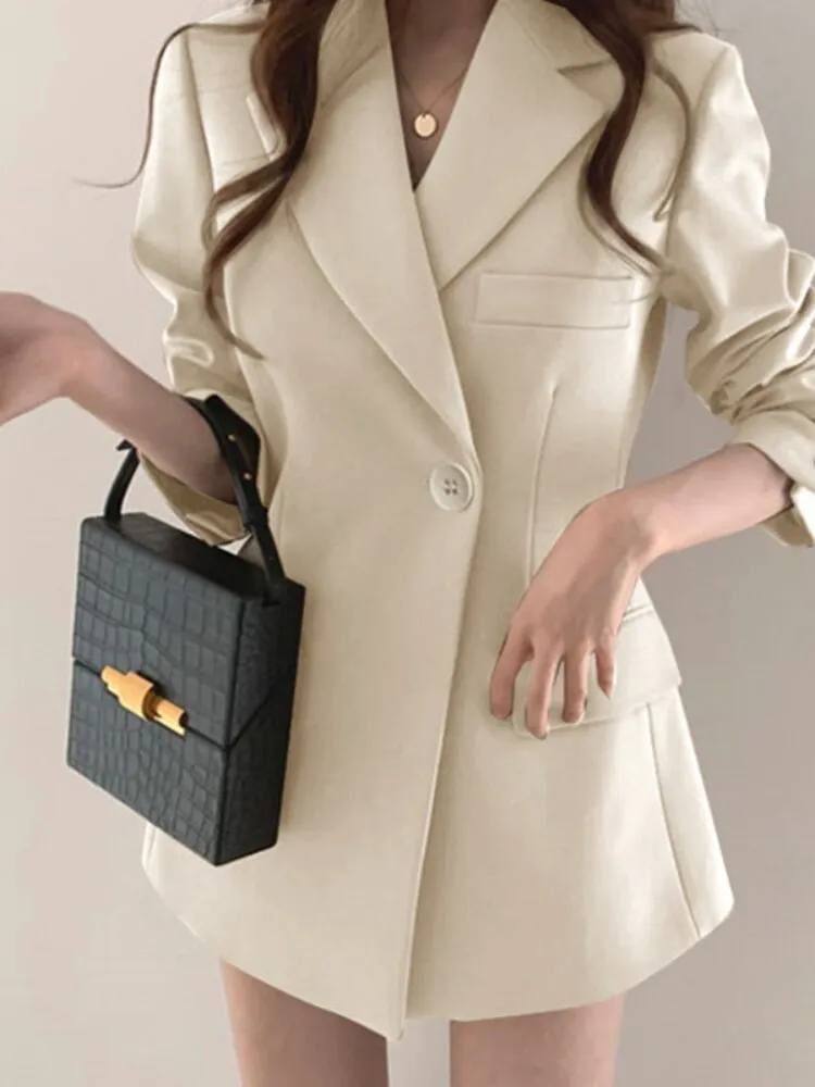 DressBetty - Solid Color Korean Version Design Blazer