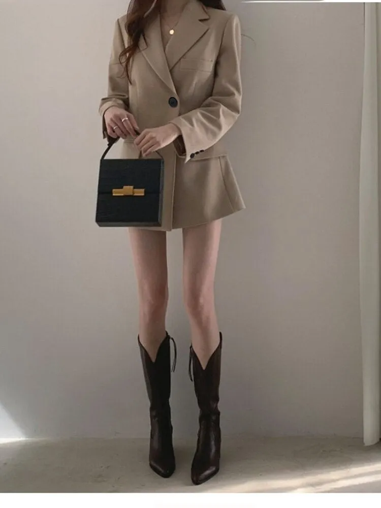 DressBetty - Solid Color Korean Version Design Blazer