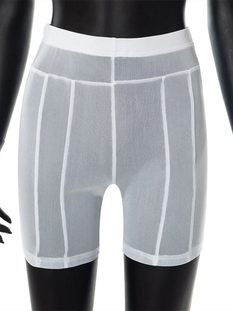 Durchsichtige Shorts aus Nori-Mesh-Patchwork