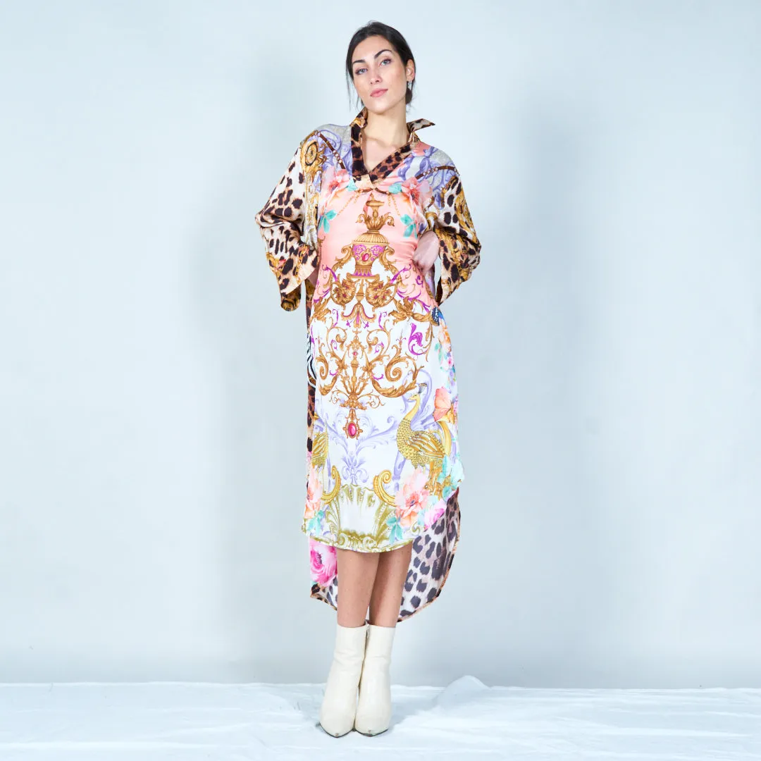 Elegant midi kaftan with mixed patterns wholesale