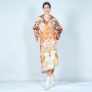 Elegant midi kaftan with mixed patterns wholesale